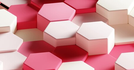 Wall Mural - Colorful Hexagonal Tiles in Shades of Pink Create a Unique Pattern