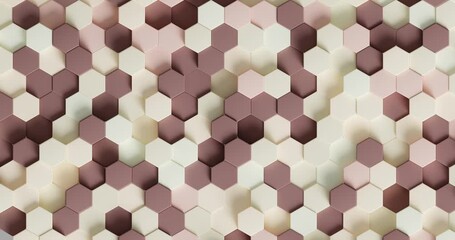 Wall Mural - Hexagon Tile Pattern in Soft Colors for Modern Interior Design