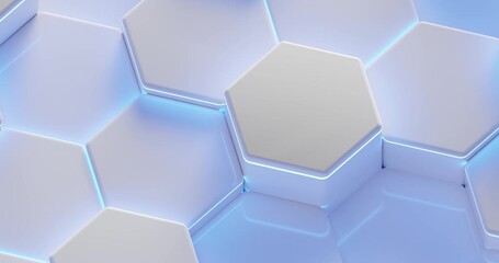 Wall Mural - Hexagonal Pattern With Glowing Edges in Modern Design Style