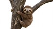 © David - Perezoso adorable trepa lentamente rama arbol luz suave. AI Generated