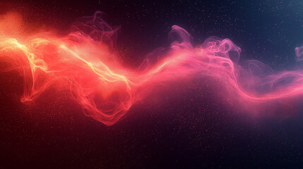 Wall Mural - An abstract vibrant smoke and fire illustration on dark background. 