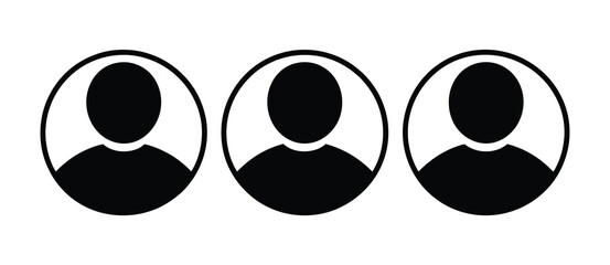 Modern avatar account icon vector, representing placeholder profile image for social media, user accounts, apps, websites, and digital interface design with minimalistic style.