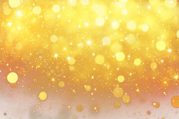 Wall Mural - PNG Yellow background with bokeh lights glitter backdrop texture.
