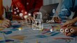 © InfiniteFlow - A business team collaborates in a modern workspace, focusing on data security strategies. Visual graphics emphasize protection and analytics in discussions. Raster