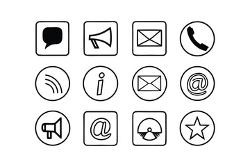 Web communication symbol set with glossy home and e-mail buttons in a business illustration