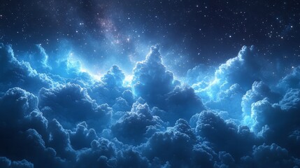 Wall Mural - stellar cloudy navy neon afterglow --ar 16:9 --stylize 750 --v 6.1 Job ID: 522d7634-2591-40b4-98bb-ff98ca05d9e5