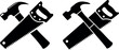 © mstMazeda - Silhouetted hammer and saw representing construction carpentry or home repair needs