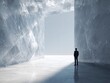© Sakdecha - Man Standing in Ice Cave with Light Opening
