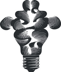 Wall Mural - An artistic illustration of a light bulb symbolizing creativity and innovative ideas.