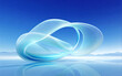 © fanjianhua - Abstract blue swirling shape on a clear blue background