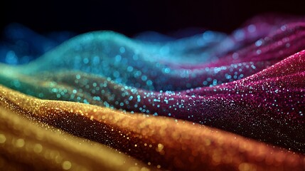 Vibrant, swirling bokeh lights create a magical, flowing abstract background of shimmering colors