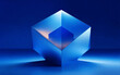 © fanjianhua - Blue transparent geometric cube with light reflections