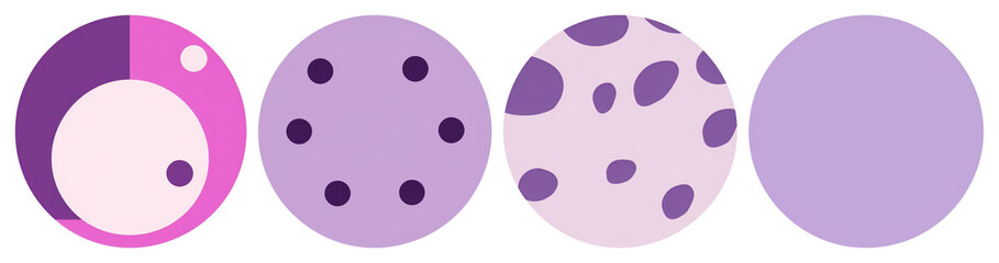 Wall Mural - PNG Abstract purple circle patterns, element set on transparent background