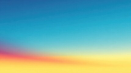 Wall Mural - A stunning gradient sky showcases a blend of warm orange and yellow tones transitioning into cool blue shades during sunset. The atmosphere is serene and captivating, inviting reflection.