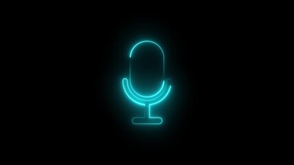 Voice message Animation on black background, Digital interface audio Voice assistant for AI chat technology waveform AI Chat innovation sound wave, Motion graphics of rec icon concept.