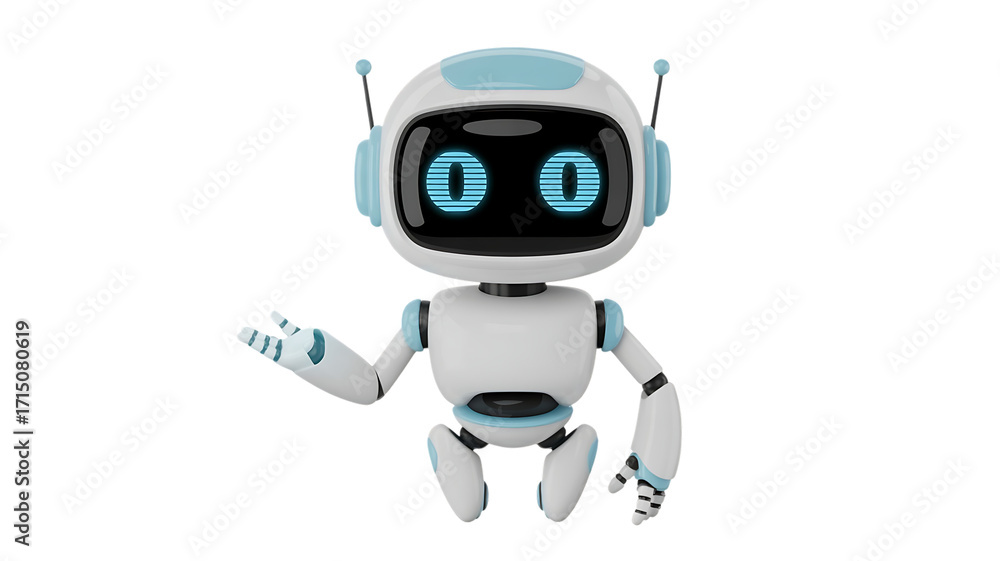 Friendly robot offering assistance with a modern design, bringing ...