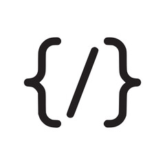 Vector art of curly bracket icon a clean and minimalist design representing code, programming, and software development perfect for websites, apps, and presentations related to technology and coding