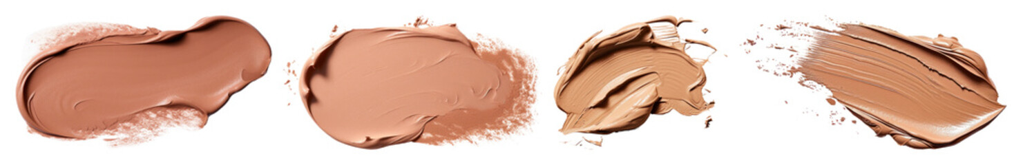 Wall Mural - PNG Diverse foundation makeup swatches displayed, element set on transparent background