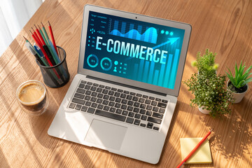 Wall Mural - E-commerce data software provide modish dashboard for sale analysis to the online retail business
