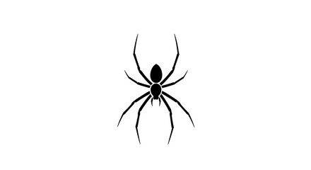 Minimalist Spider Silhouette on White Background with Perfect for Designs  Halloween.