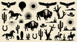 © Tuyul - Vintage Wild West Elements Silhouette Vector Design