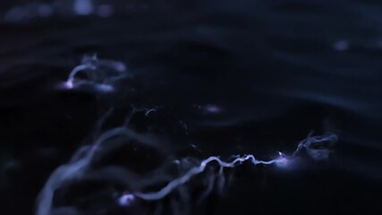 Wall Mural - seamlessly looping video of subtle electric arcs gently sparking across an abstract dark energy surf