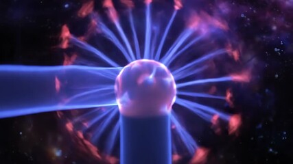 Wall Mural - seamlessly looping video of vibrant plasma energy swirling and pulsating in an abstract cosmic field