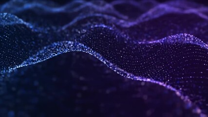 Wall Mural - shimmering particle light waves flowing and dissolving, creating a seamlessly looping abstract anima