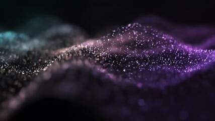 Wall Mural - shimmering particle light waves flowing and dissolving, creating a seamlessly looping abstract anima