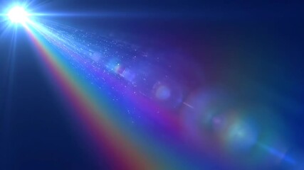 Wall Mural - shimmering rainbow light rays creating a bright lens flare effect in a seamlessly looping video fant
