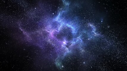 Wall Mural - sparkling glitter nebula expanding slowly in a seamlessly looping cosmic abstract background pattern