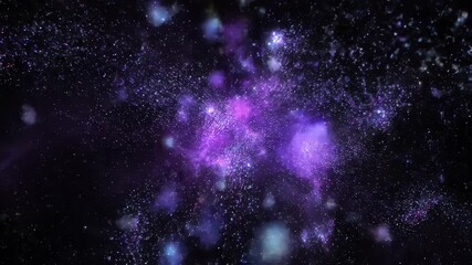 Wall Mural - sparkling glitter nebula expanding slowly in a seamlessly looping cosmic abstract background univers
