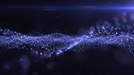 Wall Mural - Sparkling particle field with distant, soft light flares creates a magical, cosmic, and seamlessly looping abstract background, perfect for ethereal themes motion, universe, particle