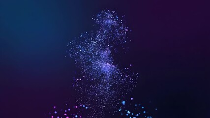 Wall Mural - subtle blue and purple sparkling particles slowly ascend and glow against a dark, abstract backgroun