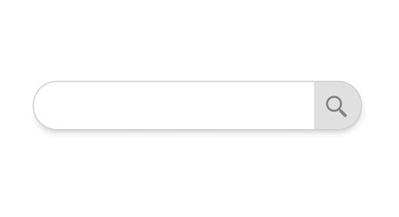 A clean and modern search bar user interface element with a magnifying glass icon on a white background.