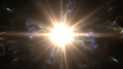 Wall Mural - Swirling patterns of light coalescing into an abstract, radiant star flare in a seamless motion coalescing, dynamic, motion