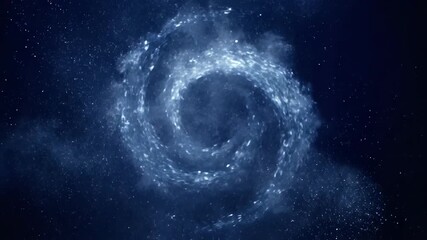 Wall Mural - swirling vortex of silver and blue glittering dust creates an abstract, ethereal sparkle effect in a