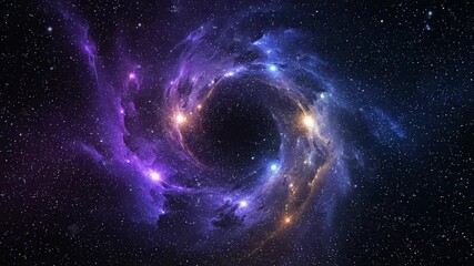 Wall Mural - swirling vortex of twinkling starlight and cosmic dust seamlessly looping motion background twinkle,