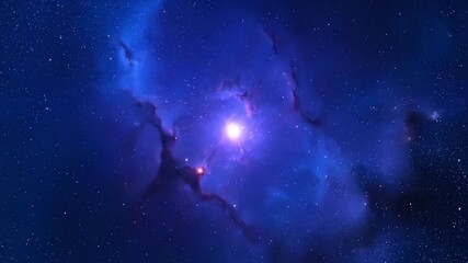 Wall Mural - vibrant blue and purple cosmic cloud formation slowly pulsing, a seamlessly looping abstract backgro