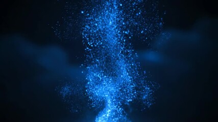 Wall Mural - vibrant blue glowing particles slowly rise and dissipate, forming a captivating and seamlessly loopi