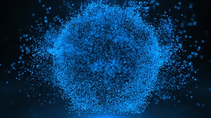 Wall Mural - vibrant blue glowing particles slowly rise and dissipate, forming a captivating and seamlessly loopi