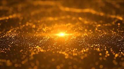 Wall Mural - vibrant golden particles create a warm, pulsing flare, slowly rippling outwards in a seamlessly loop