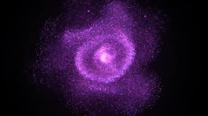 Wall Mural - Violet Pink Sparkle Burst in Dark Abstract Space Loop art, deep﻿Seamlessly looping video of shimmering abstract spotlight beams moving through a dark, texture