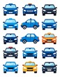 © bronto - Collection of various stylized car designs in different colors.