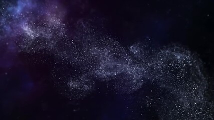 Wall Mural - Glittering silver and white cosmic dust drifts softly across an abstract space field, a seamless loop pure, shimmer, tranquil