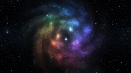 Wall Mural - Mesmerizing vortex of colorful cosmic dust, a seamlessly looping abstract deep space motion graphic ethereal, seamlessly looping, meditation