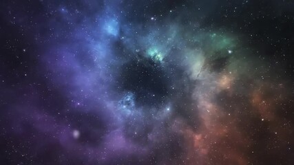 Wall Mural - Mesmerizing vortex of colorful cosmic dust, a seamlessly looping abstract deep space motion graphic blue, pink, future