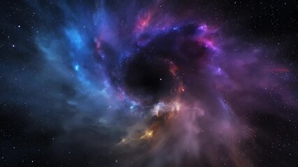 Wall Mural - Mesmerizing vortex of colorful cosmic dust, a seamlessly looping abstract deep space motion graphic future, abstract art, energy