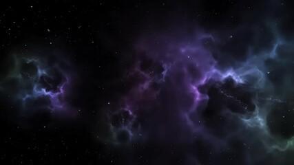 Wall Mural - subtle abstract cosmic gas clouds flowing in a dark night sky, a seamlessly looping tranquil animati