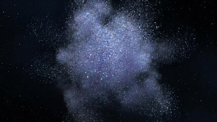 Wall Mural - A seamlessly looping video of a shimmering crystal dust cloud slowly expanding and refracting light in deep space sparkle, dreamy, motion graphics